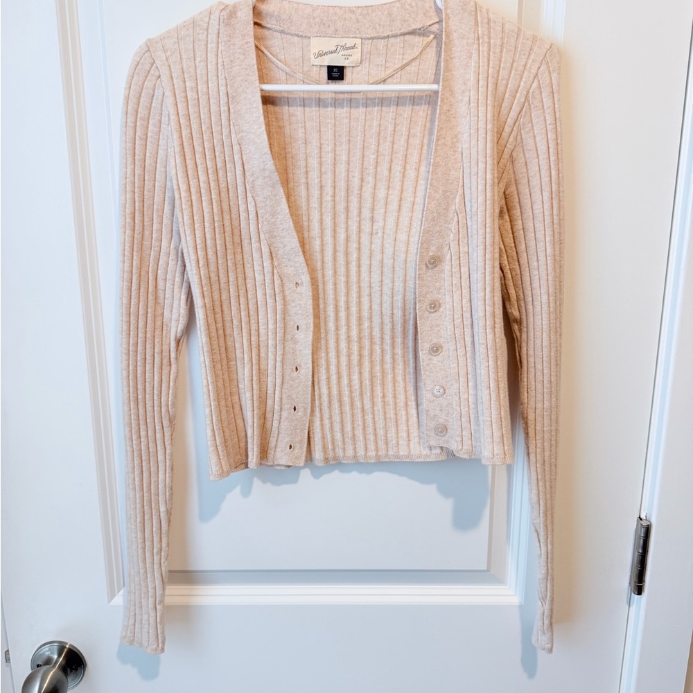 Cropped Ribbed Cardigan – XS – NWOT - Picture 2 of 3